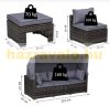 Polirattan luxury sofa with awning 215x75x64 cm garden seating set