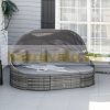 Polirattan luxury sofa with awning 230x145x80 cm garden seating set