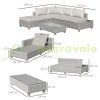 3-piece garden furniture set, garden lounge, garden seating set, PE-rattan weatherproof gray-beige