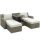 3-piece Luxury polyrattan garden furniture set light gray-beige outdoor sofa, sunbed