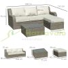 3-piece Luxury polyrattan garden furniture set light gray-beige outdoor sofa, sunbed