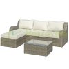 3-piece Luxury polyrattan garden furniture set light gray-beige outdoor sofa, sunbed