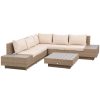 4-piece Luxury polyrattan garden furniture set, garden set, seating set with storage and coffee table brown