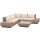 4-piece Luxury polyrattan garden furniture set, garden set, seating set with storage and coffee table brown