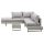 4-person polyrattan Lounge set, coffee table and side table, gray-brown