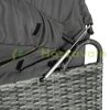 4-part polyrattan lounge set with fold-out parasol and cushions garden furniture gray