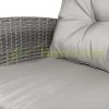 4-piece polyrattan garden furniture set with sofa, coffee table, gray seat cushions