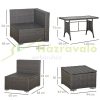 Polirattan seating set 10-piece garden luxury set sofa garden furniture set Lounge dark gray