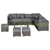 Polirattan seating set 10-piece garden luxury set sofa garden furniture set Lounge dark gray