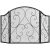 Kandallórács szikravédő 66x31x81 cm összecsukható hárompaneles vintage design fekete kandallóvédő paraván