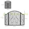 Fireplace grate spark guard 66x31x81 cm folding three-panel vintage design black fireplace guard screen