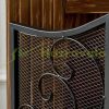 Fireplace grate spark guard 66x31x81 cm folding three-panel vintage design black fireplace guard screen