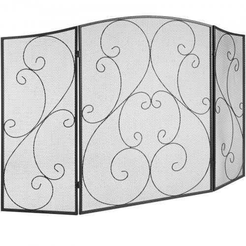 Szikravédő rács 3 részes kandallórács 121,92 cm széles, vintage stílusú kandalló szikrafogó 