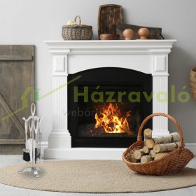   5 részes kandallófelszerelés ezüst kandallóeszközök fémből kandallószerszámok állvánnyal