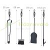 5-piece fireplace equipment black and silver fireplace tools made of metal fireplace tools with stand