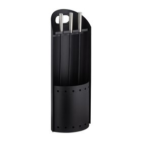   4 részes kandallófelszerelés fekete kandallóeszközök fémből kandallószerszámok állvánnyal