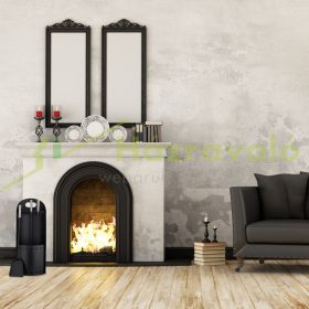   4 részes kandallófelszerelés fekete kandallóeszközök fémből kandallószerszámok állvánnyal