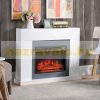 Electric fireplace 113x26x87 cm LED wall display fireplace 