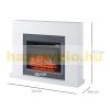 Electric fireplace 113x26x87 cm LED wall display fireplace 