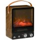 Electric fireplace 30x17x37 cm with realistic fire effect, 2 heating modes (750 W, 1500 W) with walnut effect cover