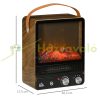 Electric fireplace 30x17x37 cm with realistic fire effect, 2 heating modes (750 W, 1500 W) with walnut effect cover