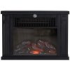 Electric fireplace classic black 34x17x25 cm with halogen lamp flame effect