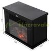 Electric fireplace classic black 34x17x25 cm with halogen lamp flame effect