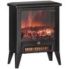 Electric fireplace with realistic fire effect, overheating protection and quiet operation, 1800W black