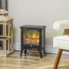 Electric fireplace with realistic fire effect, overheating protection and quiet operation, 1800W black