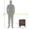 Electric fireplace with realistic fire effect, overheating protection and quiet operation, 1800W black