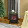 Freestanding electric fireplace 36.5 x 24 x 45.5 cm with flame effect 2 heating modes 1000W/2000W black