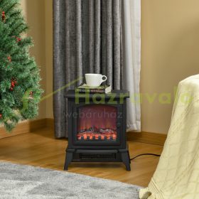   Szabadon álló elektromos kandalló 36,5 x 24 x 45,5 cm lánghatással 2 fűtési mód 1000W/2000W fekete