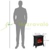 Freestanding electric fireplace 36.5 x 24 x 45.5 cm with flame effect 2 heating modes 1000W/2000W black