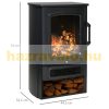 Electric fireplace 44x32x74 cm free-standing display fireplace black