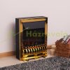 Electric fireplace 48.2 x 18.5 x 59.2 cm standing fireplace, 1000/2000W gold 