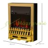 Electric fireplace 48.2 x 18.5 x 59.2 cm standing fireplace, 1000/2000W gold 