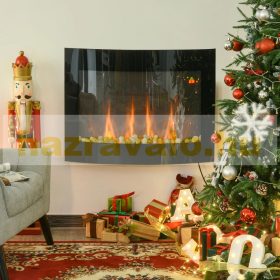   Elektromos kandalló 65x11x52 cm LED fali látványkandalló 7 állítható színnel