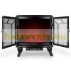 Electric fireplace 69x36x66 cm two-door stove free-standing display fireplace black