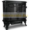 Electric fireplace 69x36x66 cm two-door stove free-standing display fireplace black