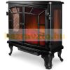 Electric fireplace 69x36x66 cm two-door stove free-standing display fireplace black