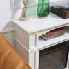 Electric fireplace 80.5x32.3x80.5 cm with 3D LED flame effect, 30 m² heating capacity, remote control, white