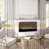 Electric fireplace 91x11x44 cm wall-mounted visual fireplace with remote control black