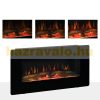 Electric fireplace 91x11x44 cm wall-mounted visual fireplace with remote control black