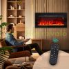 Electric fireplace 91.4x15.8x45 cm wall mounted with remote control 1800W black 