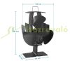 3 blade fireplace fan between 60-350°C heat driven stove fan thermoelectric fan