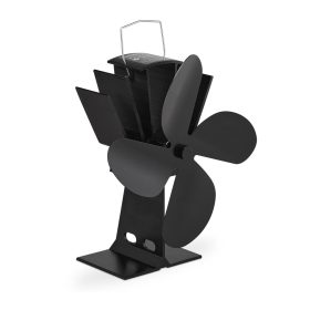   Kandalló ventilátor fekete stílusú kályhaventilátor hővel hajtott 4 lapátos kandallóventilátor