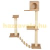 Cat scratching post for climbing cats with wall-mounted multi-level ladder 