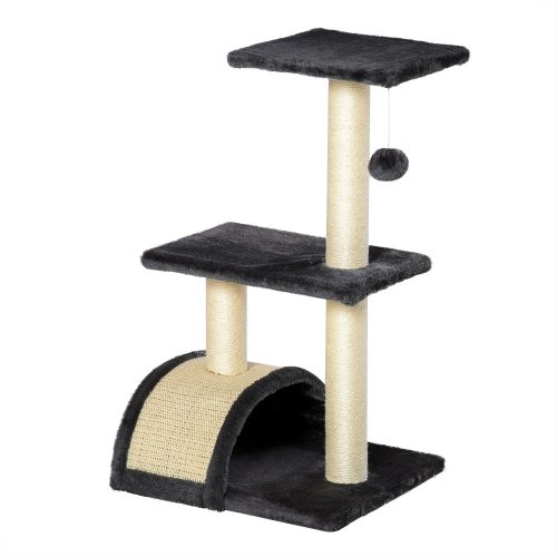 Cat scratching post climbing tree for cats plush dark gray 40x35x72 cm