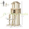 Cat scratching post 60x40x131 cm scratching post natural multi-level cat furniture with cat house and toy