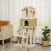 Cat scratching post 60x40x131 cm scratching post natural multi-level cat furniture with cat house and toy